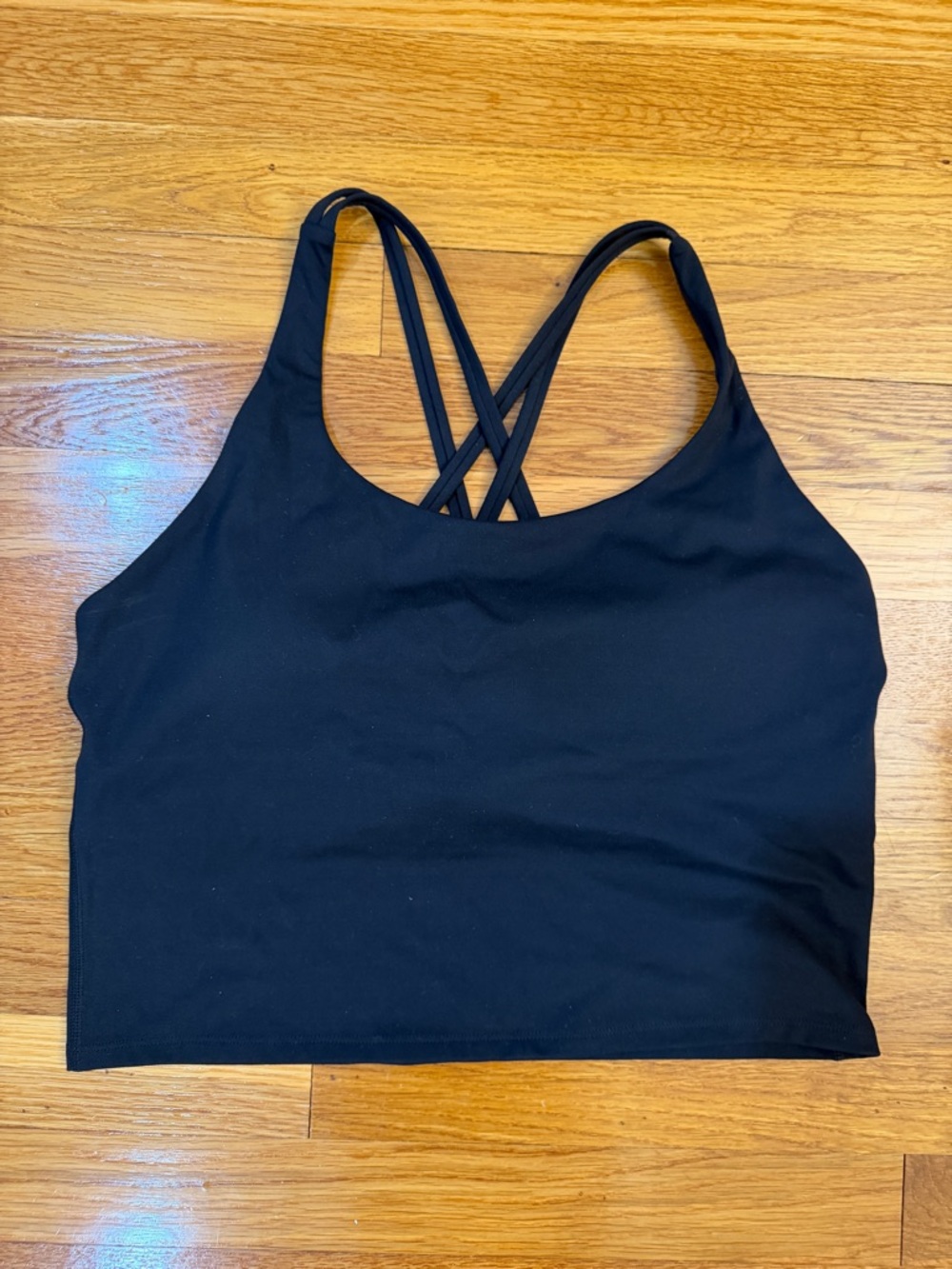 HeyNuts Zeal Bra Longline, B-D Cup Cropped Tank Top in Black- Size Large NWOT